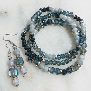 Bracelet with matching earrings. Crystal's